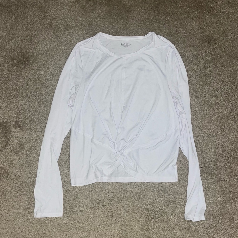 Athleta White Long Sleeve Athletic Top Size L - Great condition